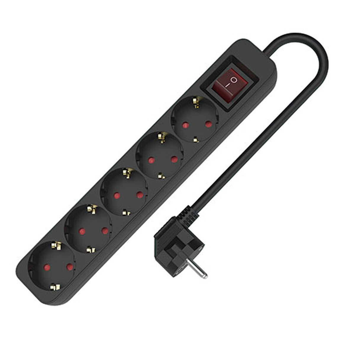 Power Socket – 5 sockets with Switch TM Electron 3680 W Black (1,5 m) Power Socket – 5 sockets with Switch TM Electron 3680 W Black (1,5 m)