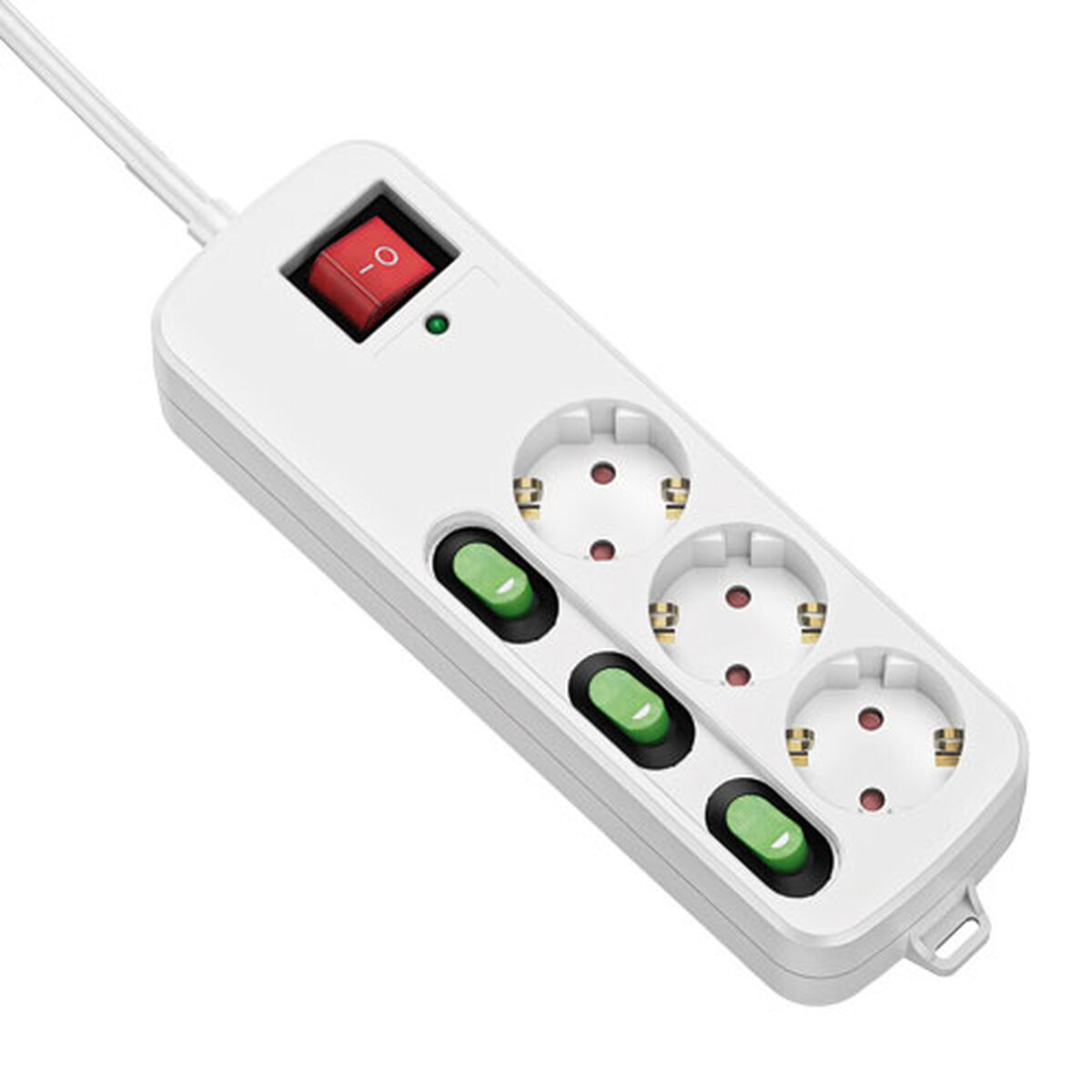 3-socket plugboard without power switch TM Electron TMUAD553 White 3680 W (1,5 m)