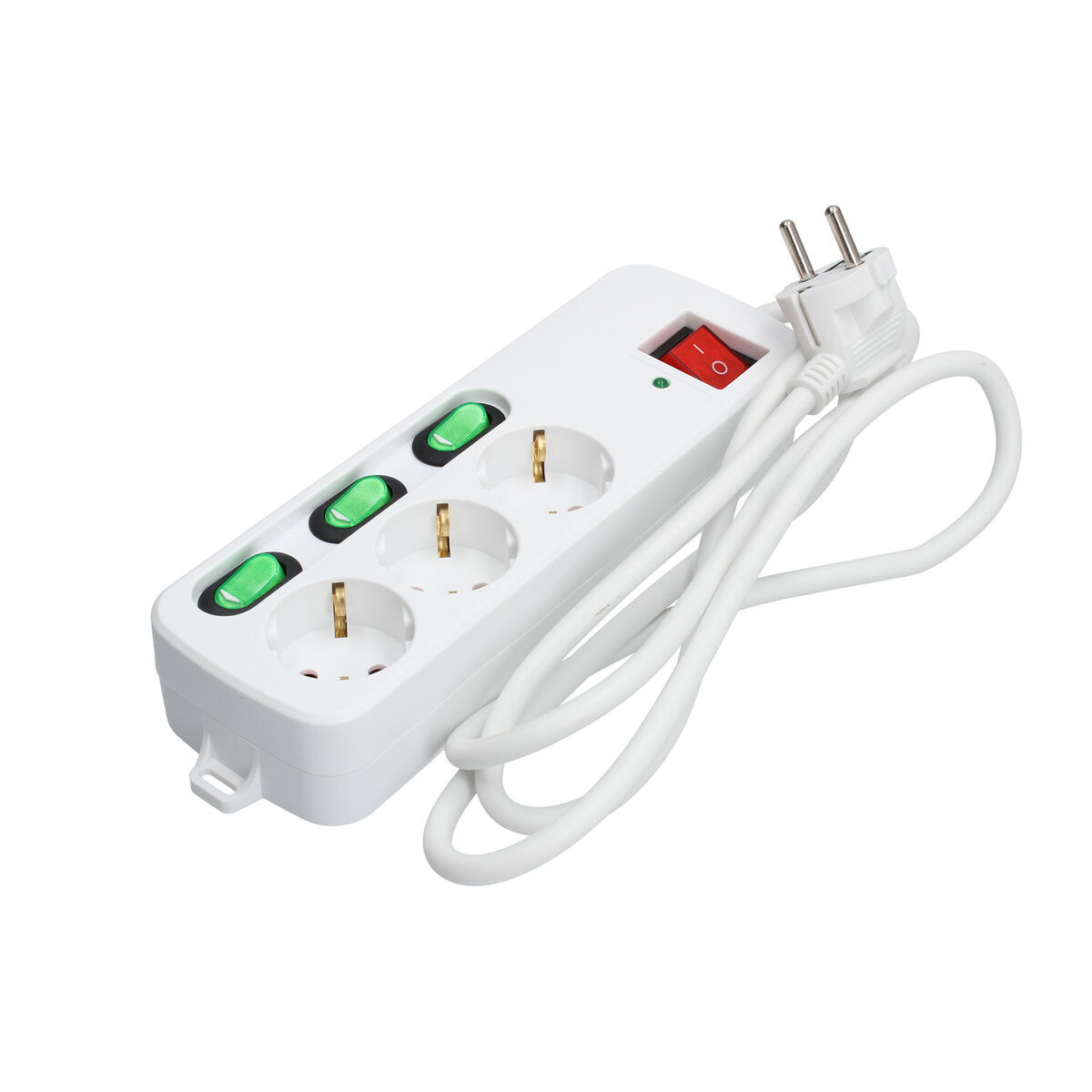 3-socket plugboard without power switch TM Electron TMUAD553 White 3680 W (1,5 m)