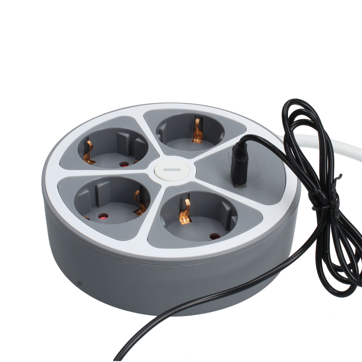 4-socket plugboard with power switch TM Electron 3680 W White Grey 30 W (1,5 m)