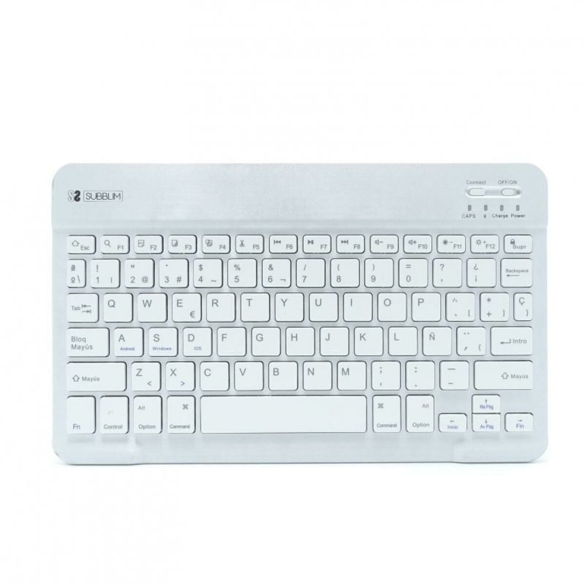 Bluetooth Keyboard Subblim SUB-KBT-SM0001 Blue Silver Spanish Qwerty