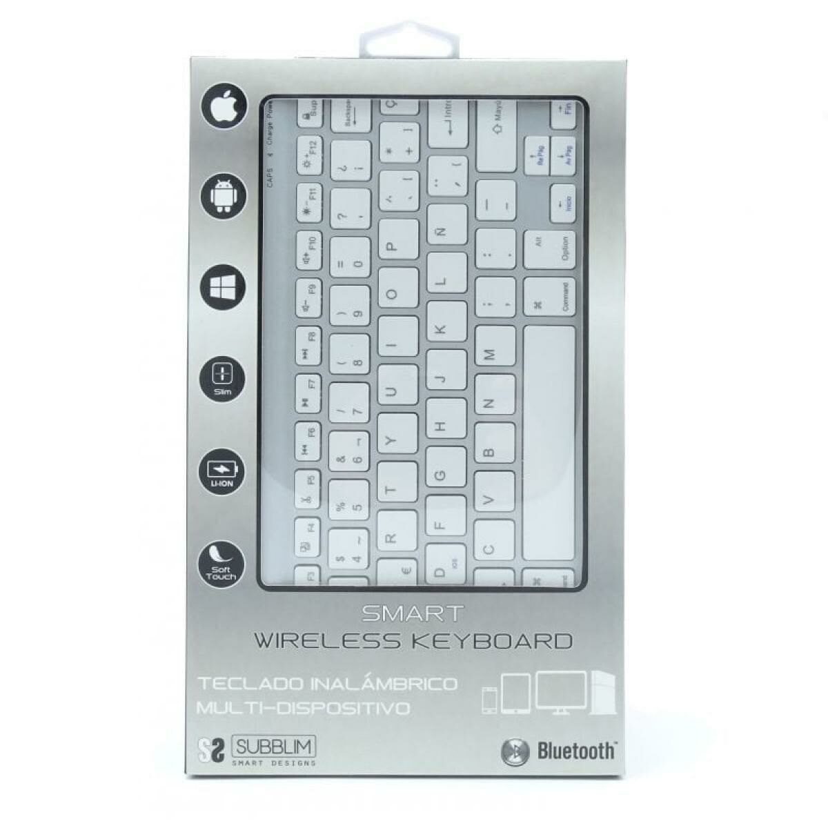 Bluetooth Keyboard Subblim SUB-KBT-SM0001 Silver Spanish Qwerty