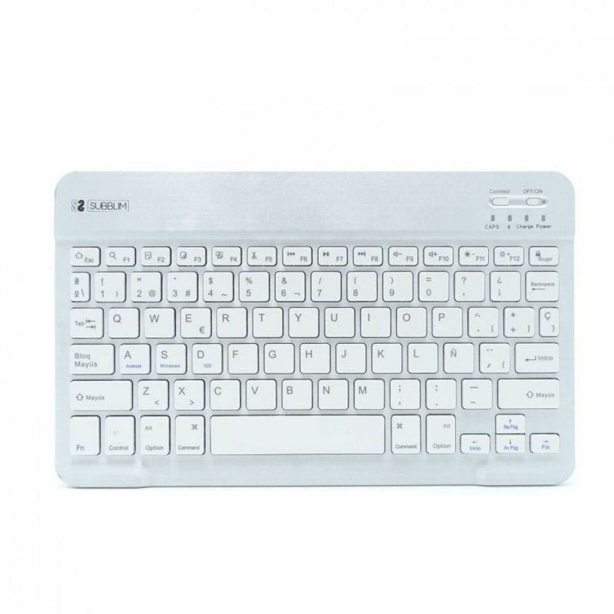 Bluetooth Keyboard Subblim SUB-KBT-SM0001 Blue Silver Spanish Qwerty