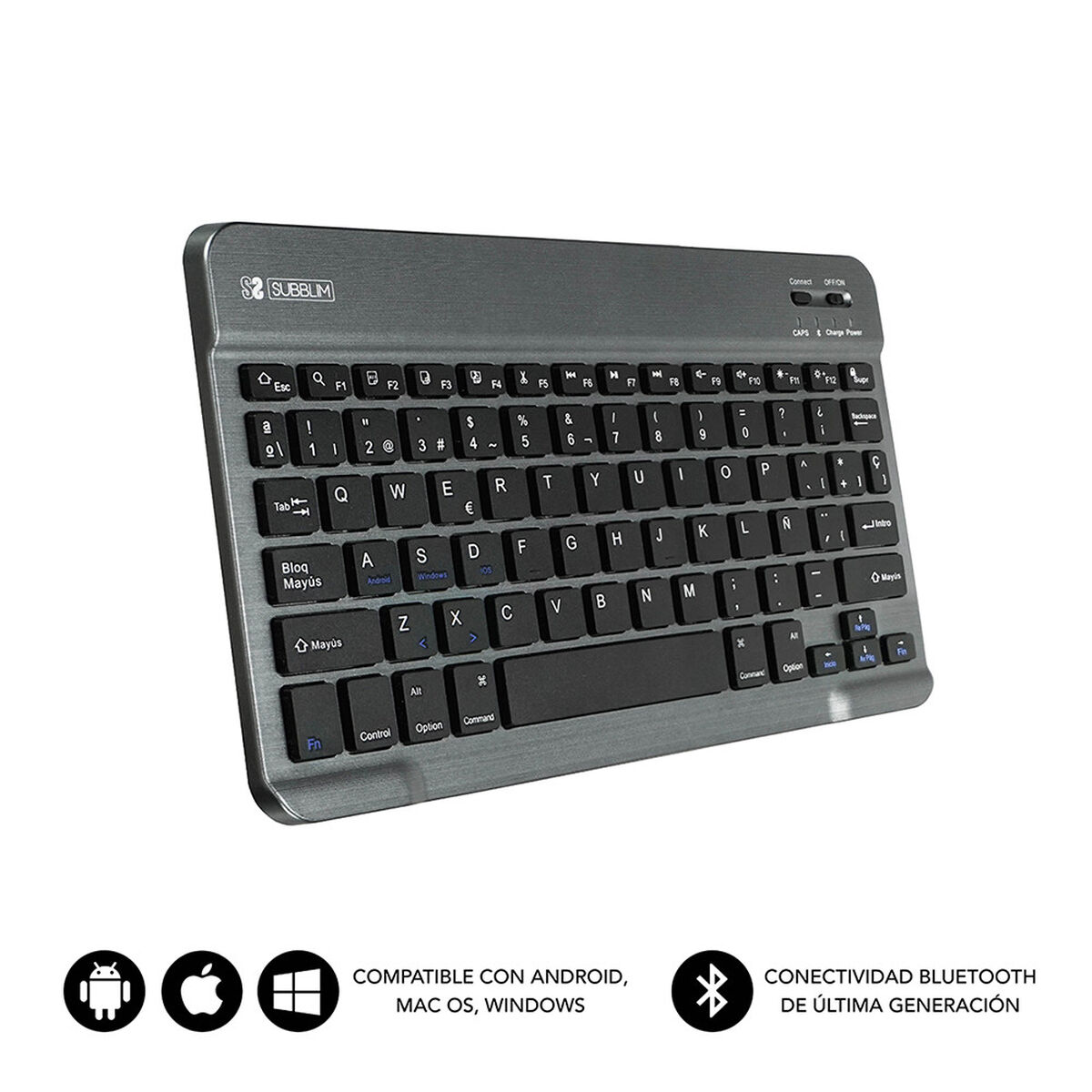 Bluetooth Keyboard Subblim SUB-KBT-SM0002 Grey Spanish Qwerty