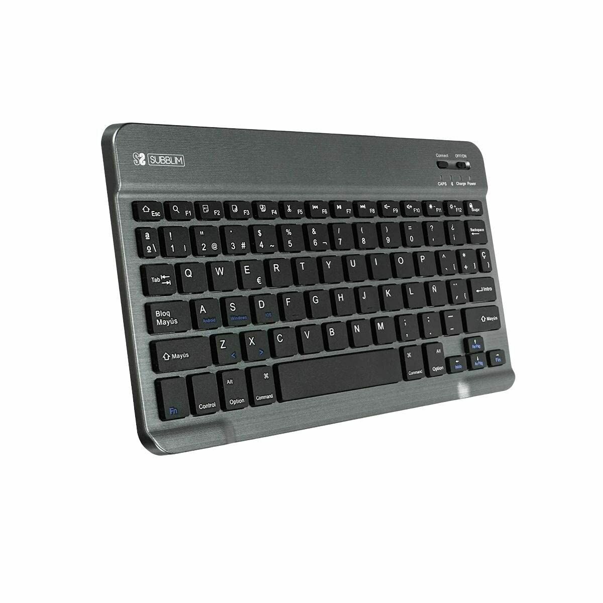 Keyboard Subblim SUB-KBT-SM0002 Grey Spanish Qwerty Keyboard Subblim SUB-KBT-SM0002 Grey Spanish Qwerty