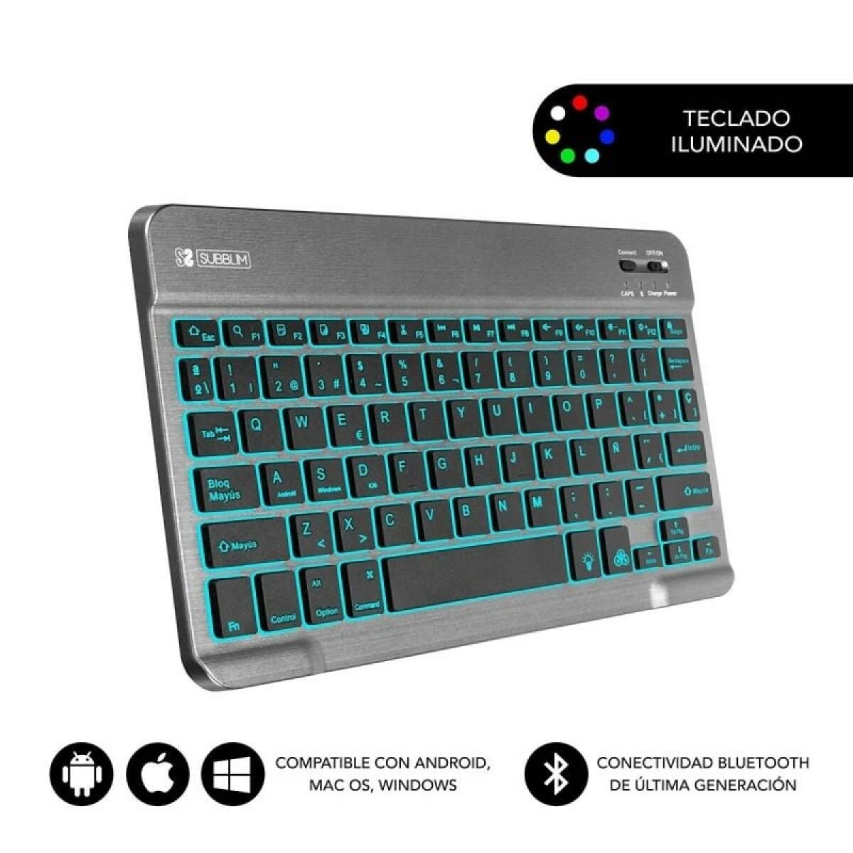 Bluetooth Keyboard Subblim SUB-KBT-SMBL31 Grey Spanish Qwerty