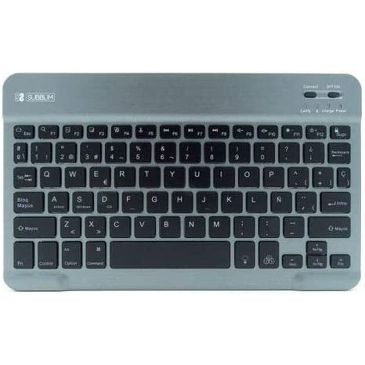 Bluetooth Keyboard with Support for Tablet Subblim SUB-KBT-SMBL31 Grey Spanish Qwerty QWERTY Bluetooth Keyboard with Support for Tablet Subblim SUB-KBT-SMBL31 Grey Spanish Qwerty QWERTY