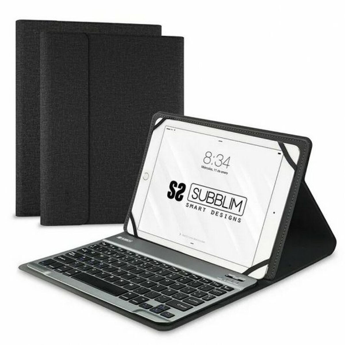 Case for Tablet and Keyboard Subblim SUB-KT2-BT0001 Black Grey Spanish Qwerty Case for Tablet and Keyboard Subblim SUB-KT2-BT0001 Black Grey Spanish Qwerty