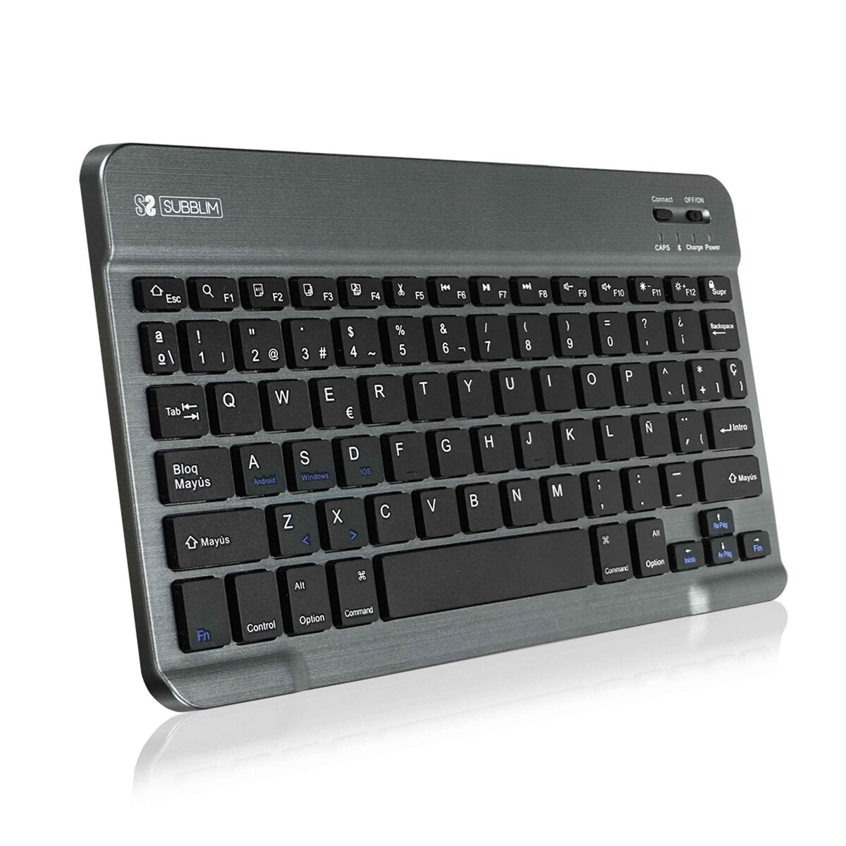 Case for Tablet and Keyboard Subblim SUB-KT2-BT0002 Grey Spanish Qwerty