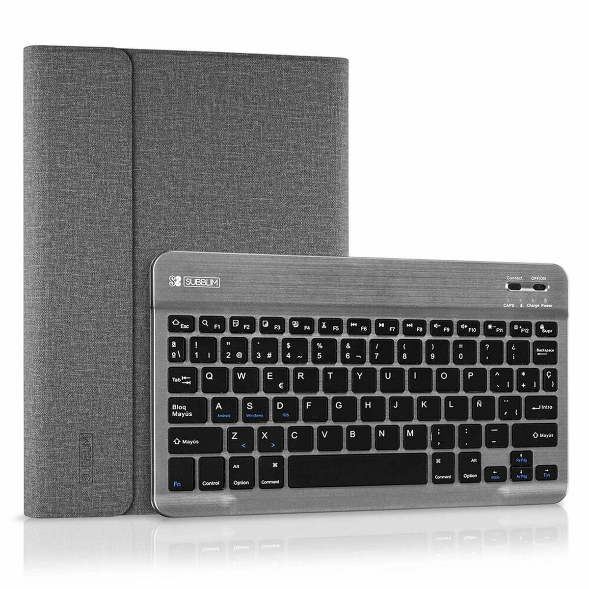Case for Tablet and Keyboard Subblim SUB-KT2-BT0002 Grey Spanish Qwerty Bluetooth Case for Tablet and Keyboard Subblim SUB-KT2-BT0002 Grey Spanish Qwerty Bluetooth