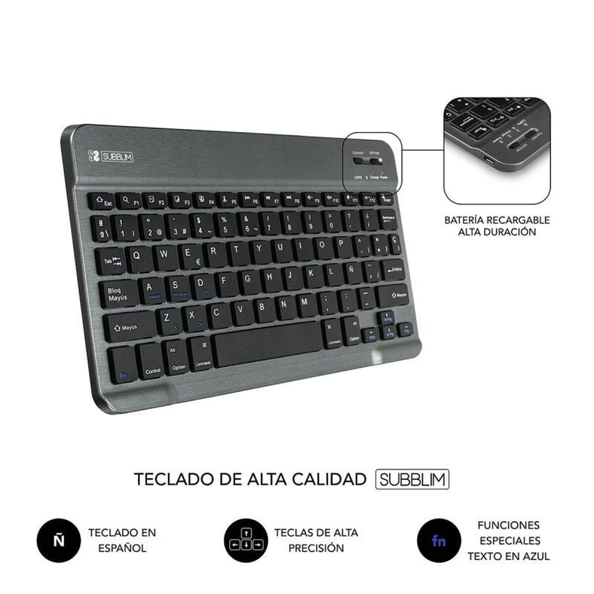 Case for Tablet and Keyboard Subblim SUB-KT2-BT0003 Red Spanish Qwerty