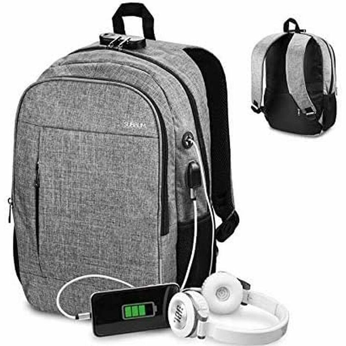 Rucksack for Laptop and Tablet with USB Output Subblim Urban Lock Backpack 16″
