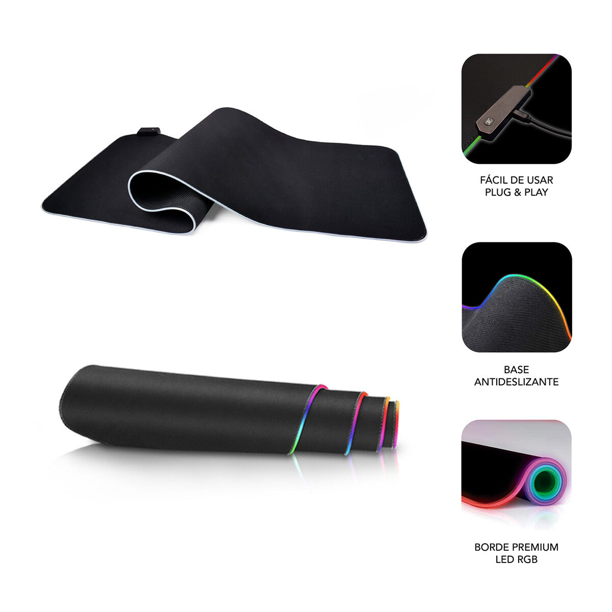 Mouse Mat Subblim SUBMP-02RGB01 Black Multicolour