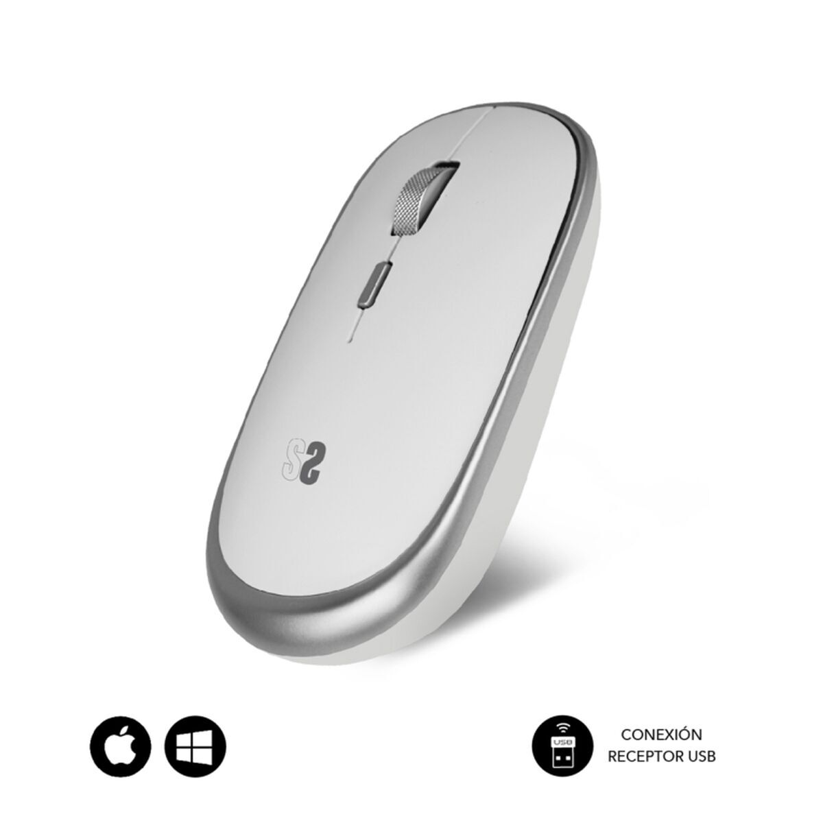Wireless Mouse Subblim SUBMO-RFM0001 Silver 1600 dpi Wireless Mouse Subblim SUBMO-RFM0001 Silver 1600 dpi
