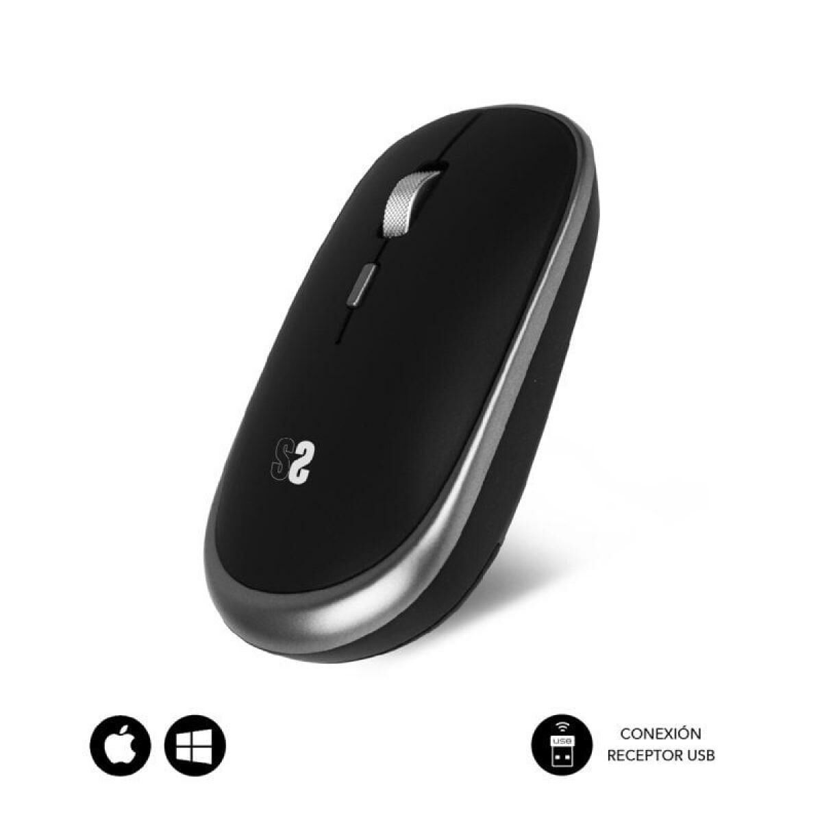 Wireless Mouse Subblim SUBMORFM0002 Black Silver