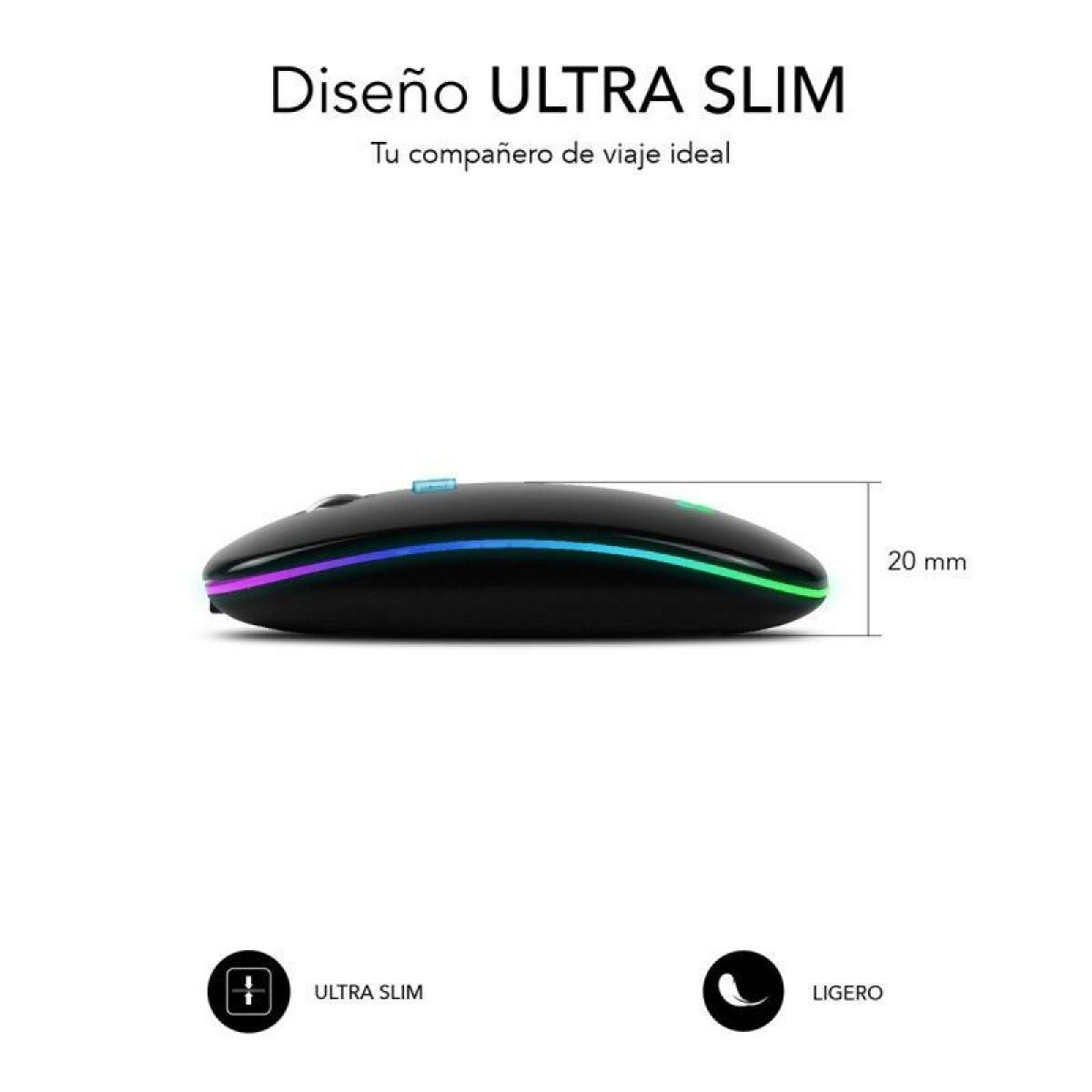 Mouse Subblim SUBMO-LDFLAT1 1600 dpi Black