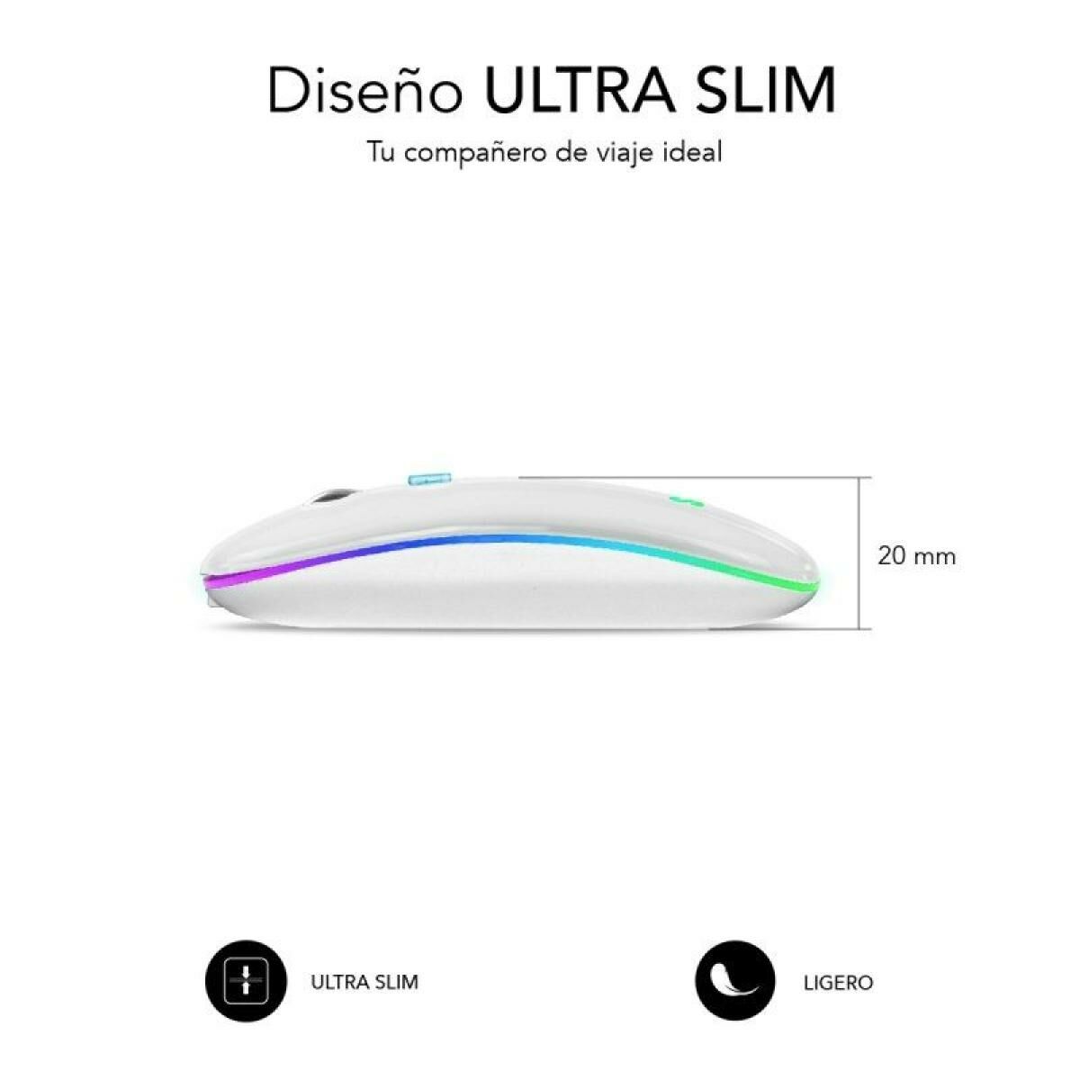 Wireless Bluetooth Mouse Subblim SUBMO-LDFLAT2 White 1600 dpi Wireless Bluetooth Mouse Subblim SUBMO-LDFLAT2 White 1600 dpi