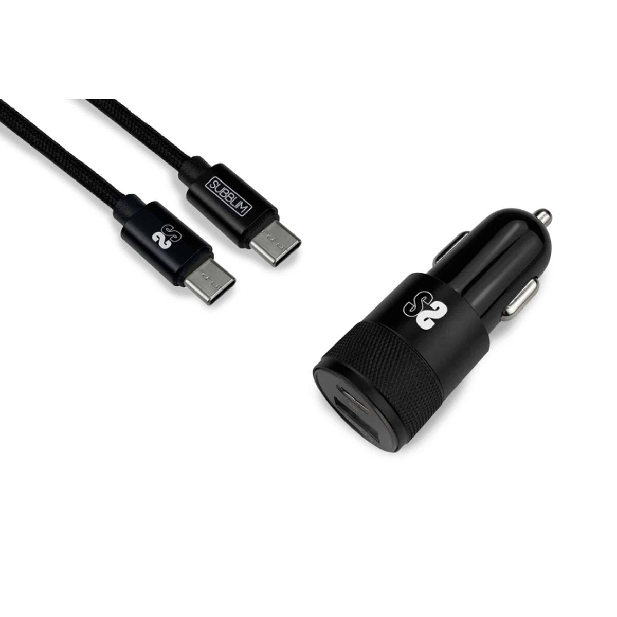 Car Charger Subblim SUBCHG-5CPD11 Black (2 Units) Car Charger Subblim SUBCHG-5CPD11 Black (2 Units)