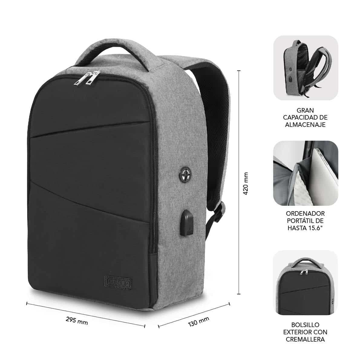 Laptop Backpack Subblim SUBBP3SA1100 Black