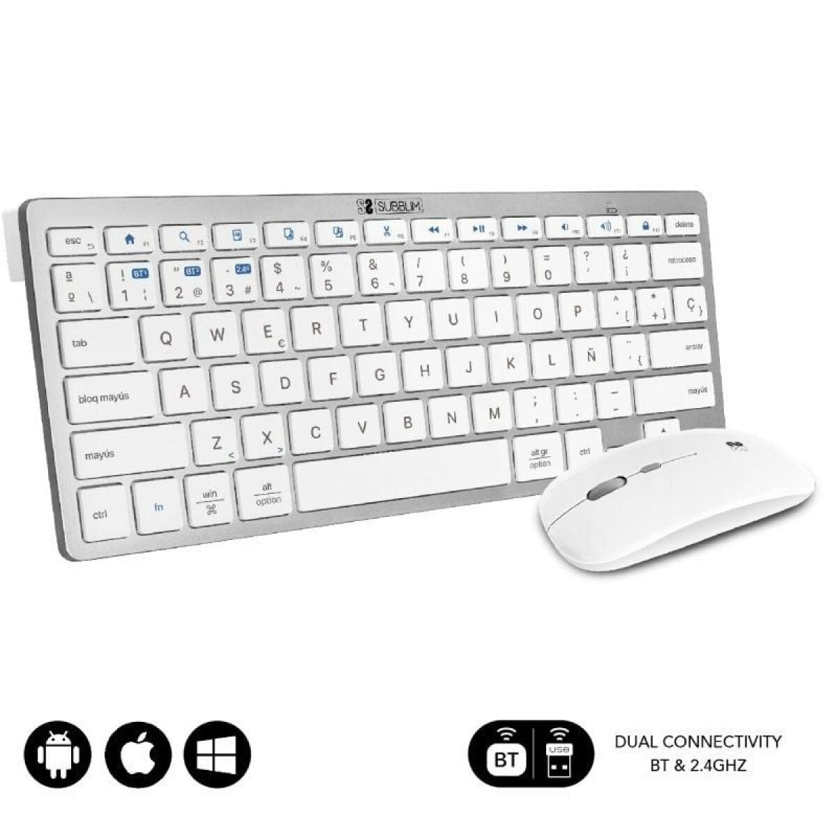 Keyboard and Mouse Subblim SUBKBC-OCO010 Silver