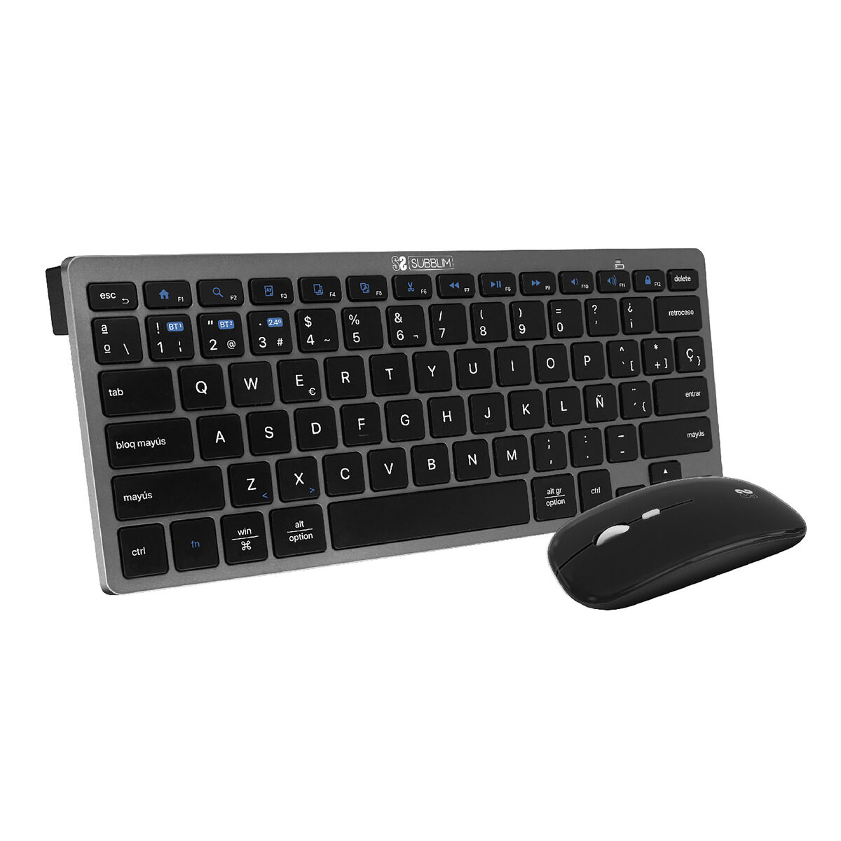 Keyboard and Mouse Subblim SUBKBC-OCO020 Black Grey (2 Units)