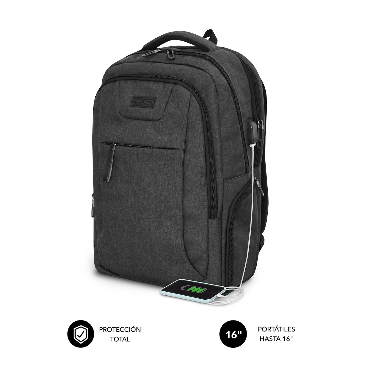 Laptop Backpack Subblim SUBBP-4PA2100 Black