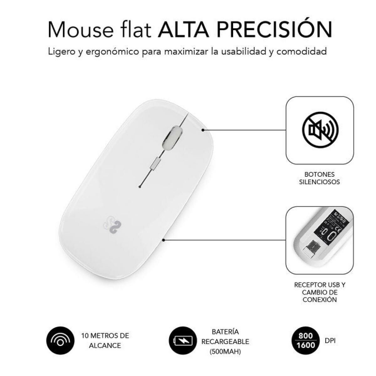 Mouse Subblim SUBMO-DFLAT21 White 1600 dpi