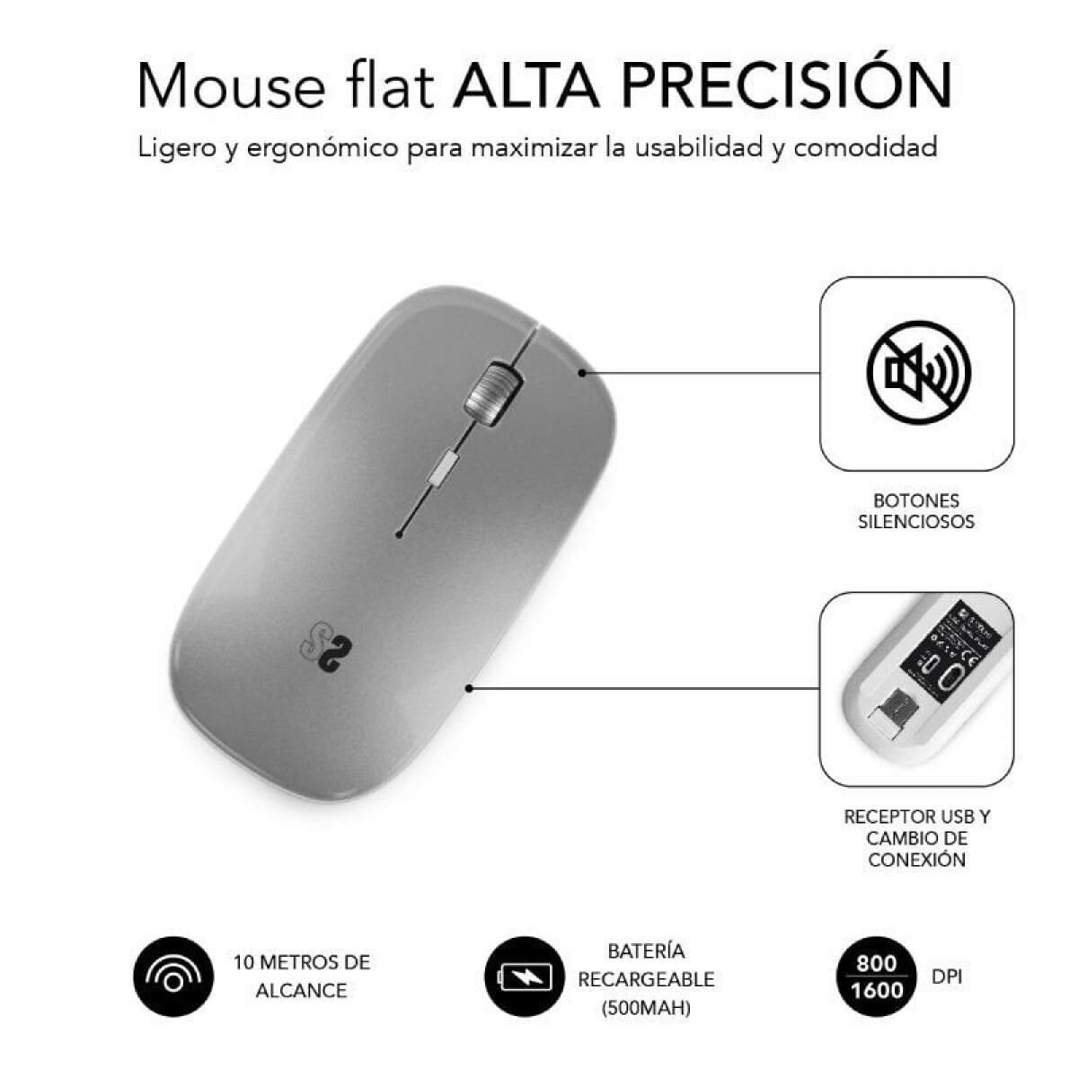 Mouse Subblim SUBMO-DFLAT22 Silver 1600 dpi