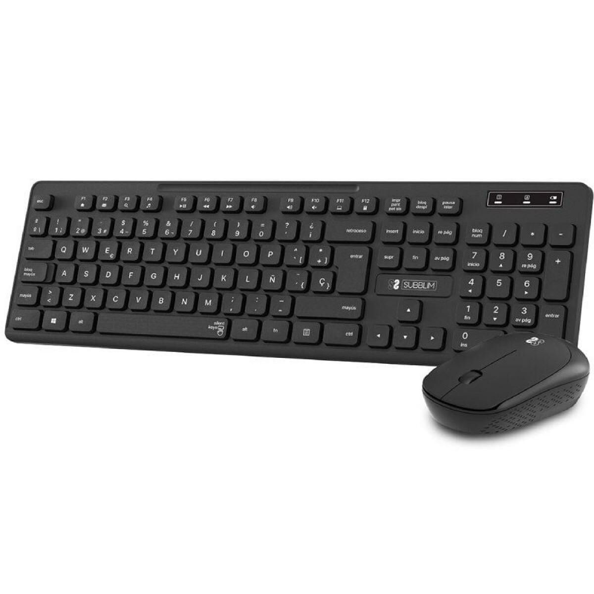 Keyboard and Wireless Mouse Subblim SUBKBC-CSSW10 Black Spanish Qwerty QWERTY