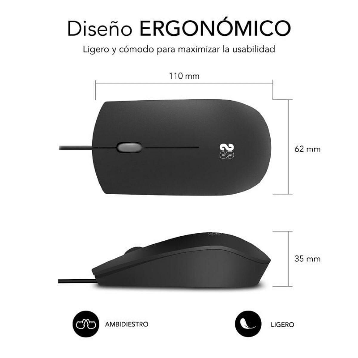 Mouse Subblim BUSINESS 1200 DPI Black