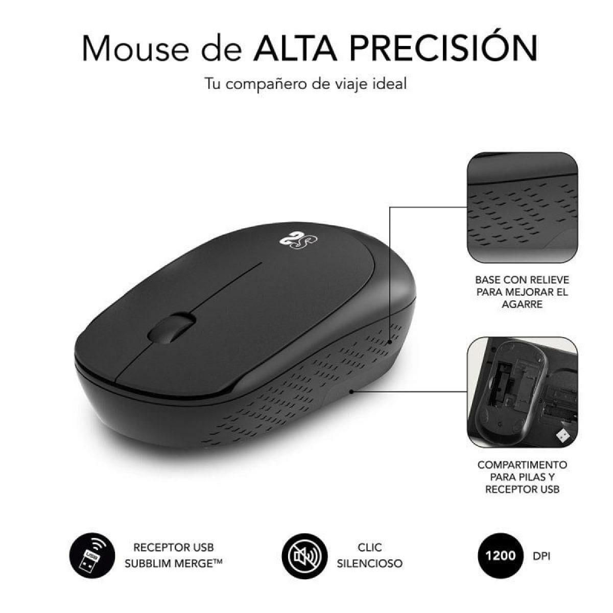 Wireless Mouse Subblim SUBMO-B2SW010 Black 1200 DPI