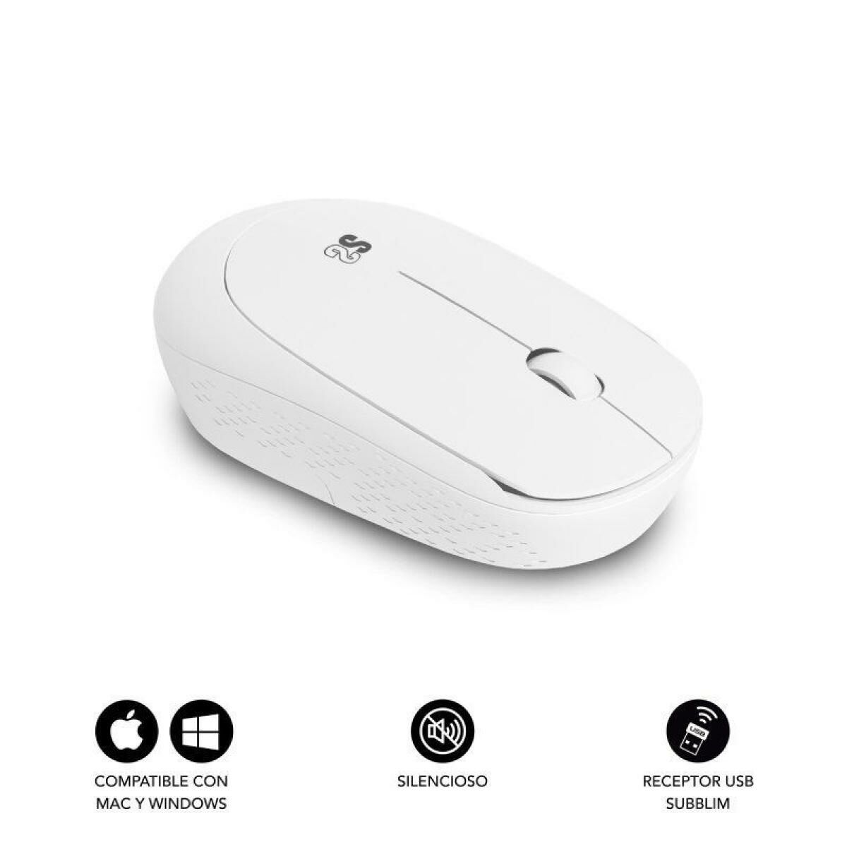 Mouse Subblim SUBMO-B2SW011 White 1200 DPI Mouse Subblim SUBMO-B2SW011 White 1200 DPI