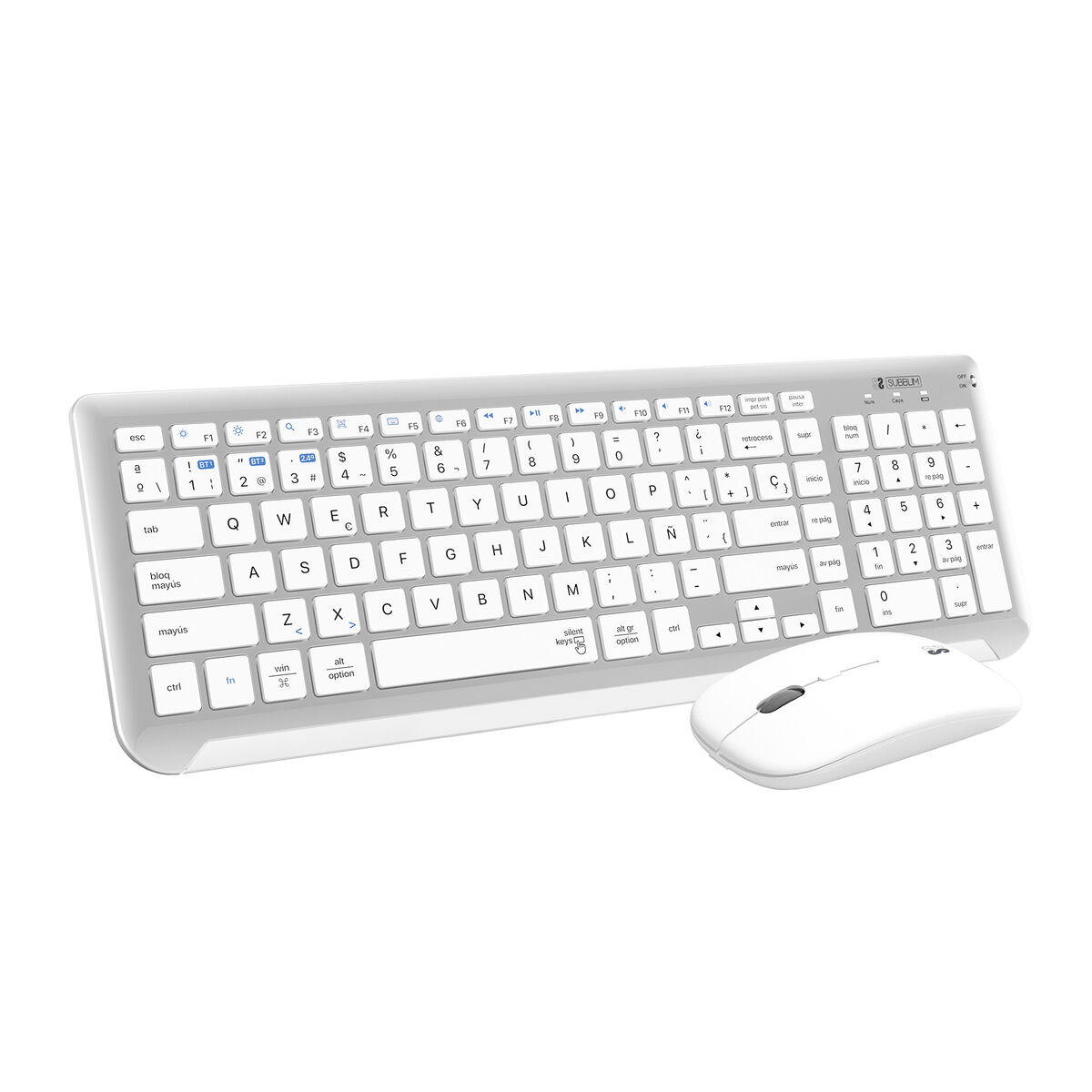 Keyboard and Wireless Mouse Subblim SUBKBC-DCEP10 Silver Spanish Qwerty