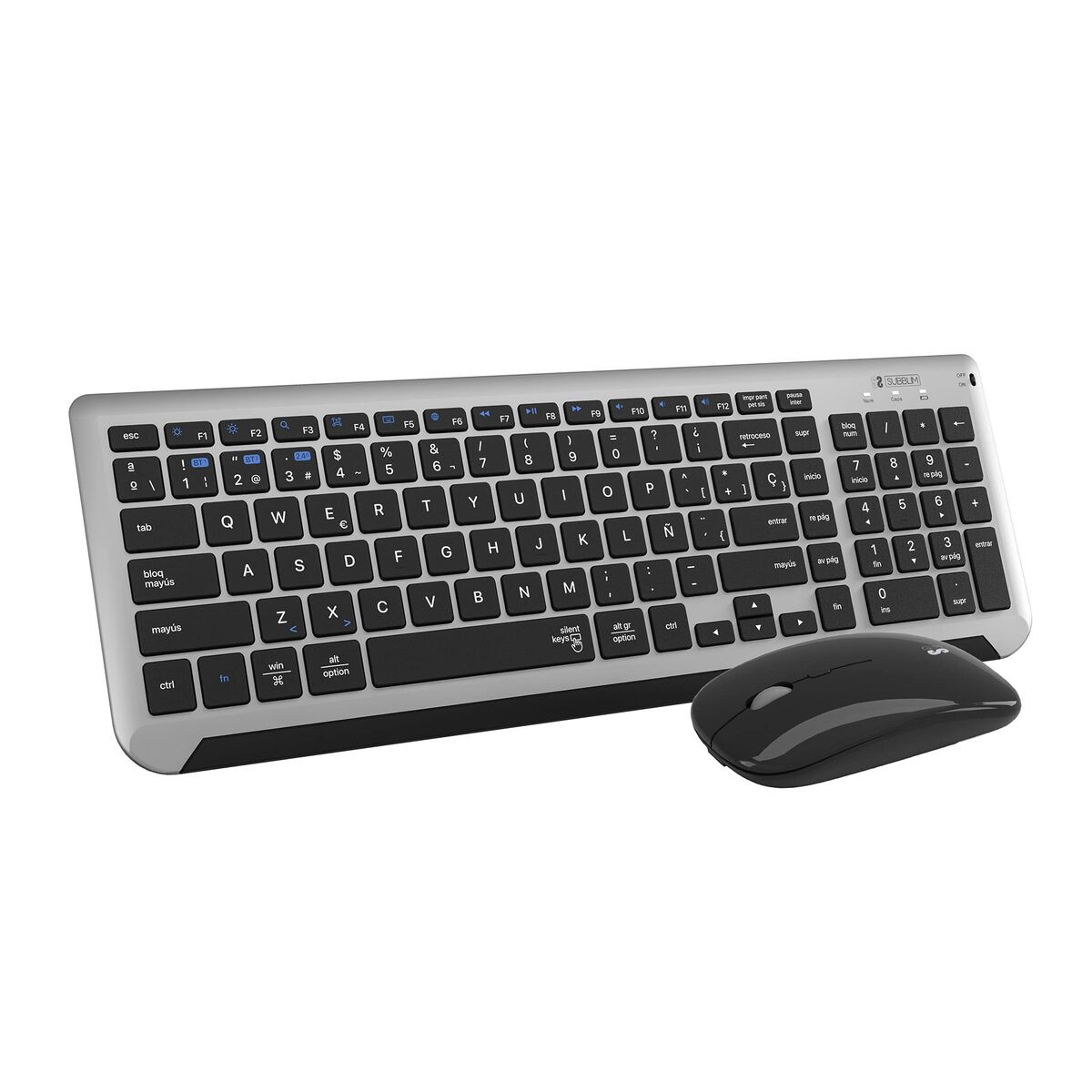 Keyboard and Wireless Mouse Subblim SUBKBC-DCEP20 Grey Spanish Qwerty