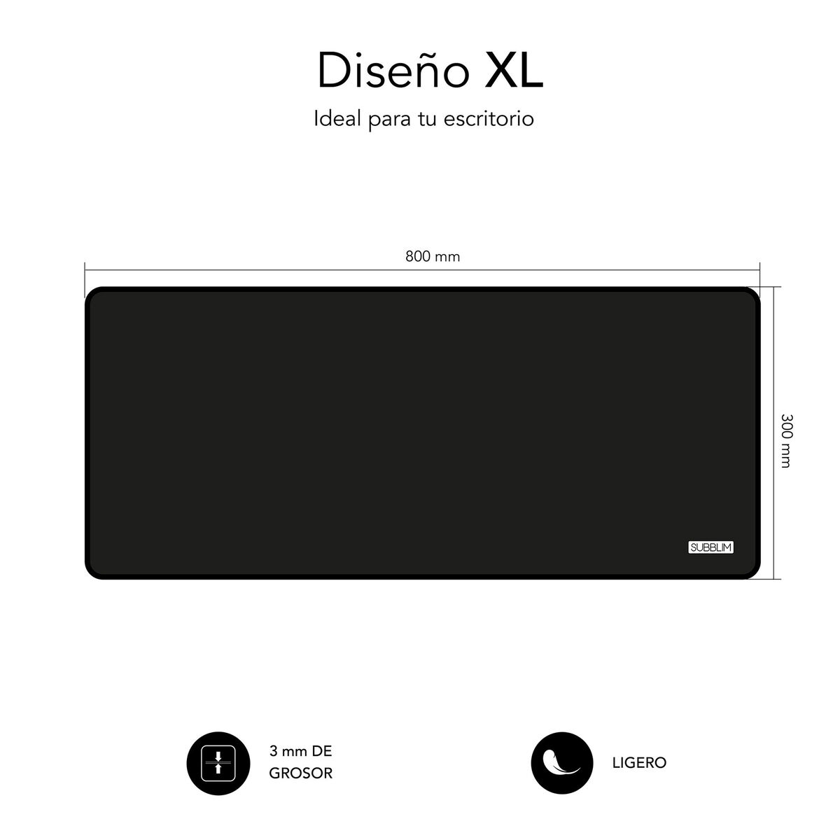 Gaming Mouse and Mat Subblim Harm XL Black