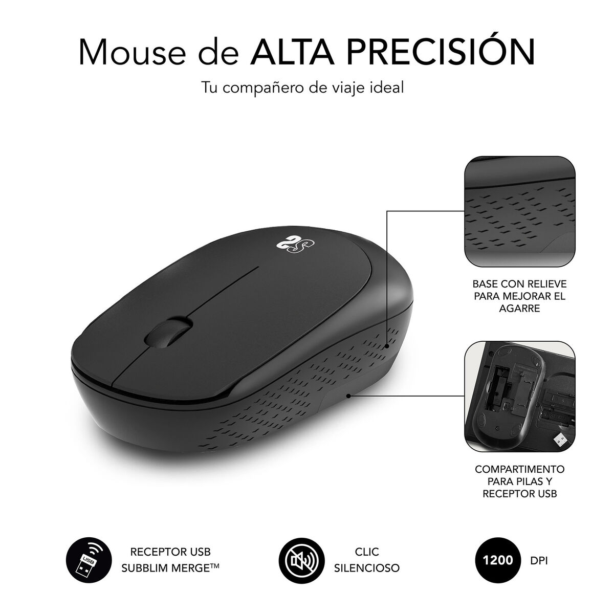 Gaming Mouse and Mat Subblim Harm XL Black