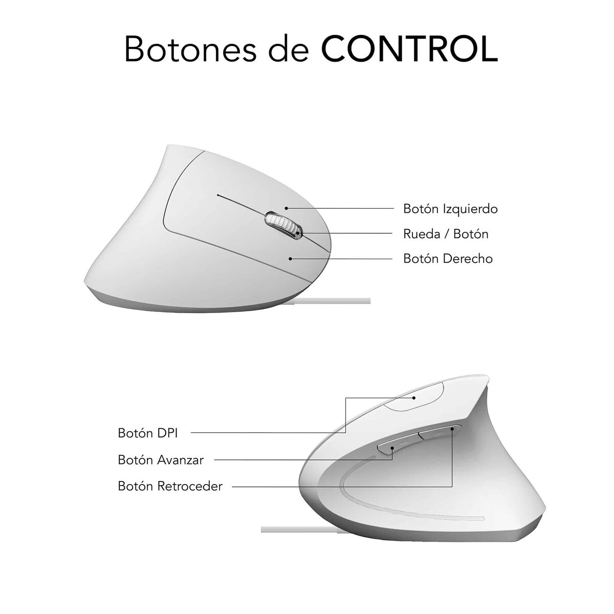Ergonomic Optical Mouse Subblim SUBMO-EDGVU02 White 1600 dpi