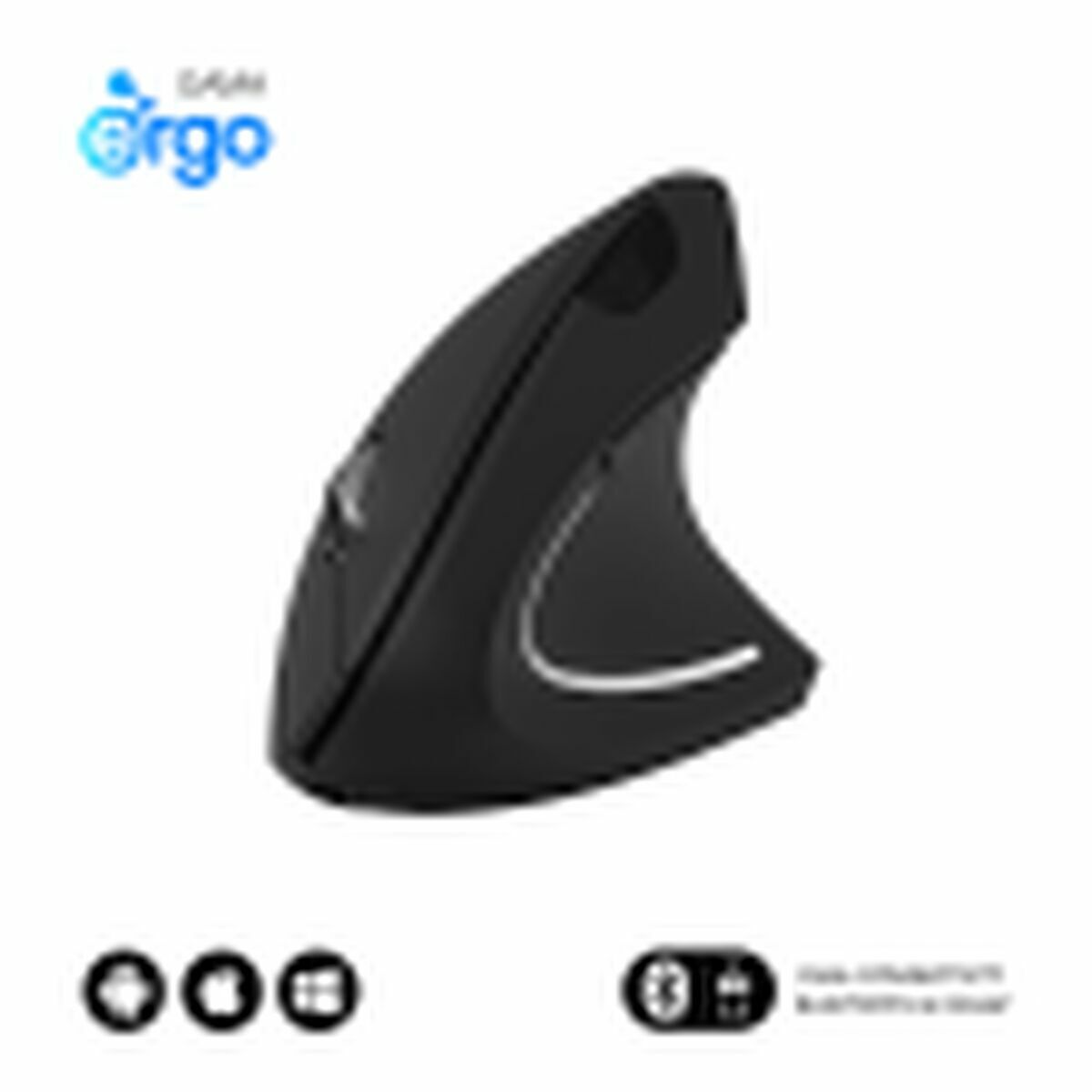 Ergonomic Optical Mouse Subblim SUBMO-EDGVW01 Black 1600 dpi