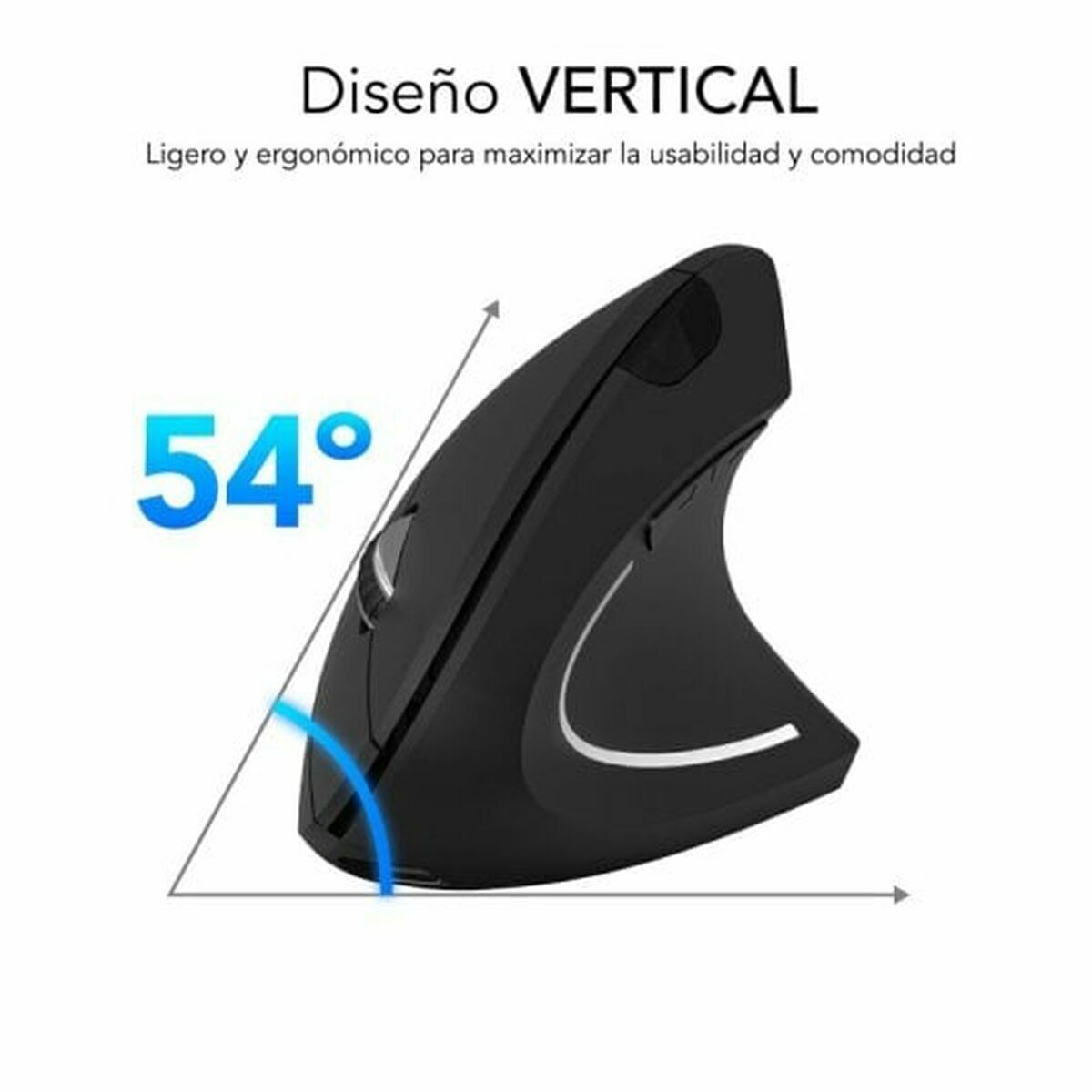 Ergonomic Optical Mouse Subblim SUBMO-EDGVW01 Black 1600 dpi