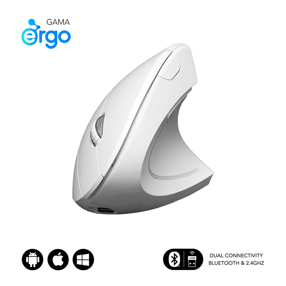 Mouse Subblim SUBMO-EDGVW02 White 1600 dpi
