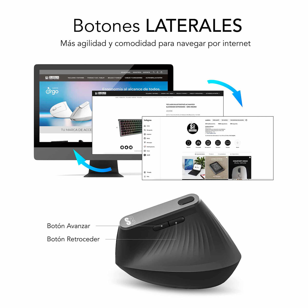 Wireless Mouse Subblim SUBMO-EDNVW01 Black 4000 dpi