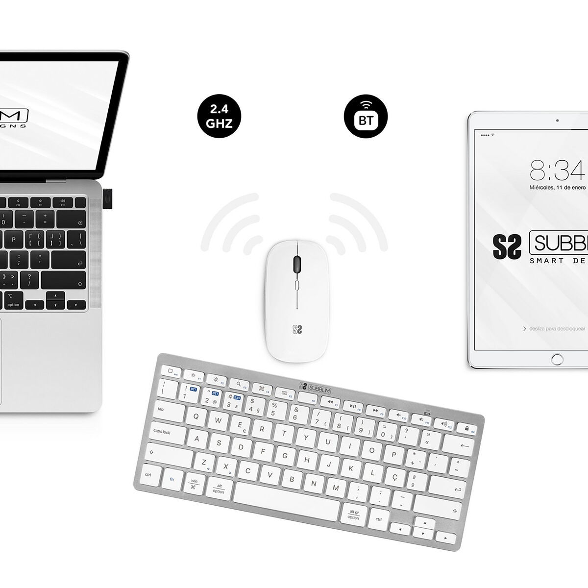 Mouse Mat Subblim COMBO MULTIDISPOSITIVO COMPACTO SILVER