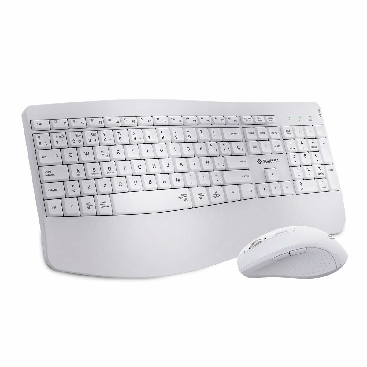 Keyboard and Mouse Subblim SUBKBC-DCOPW1 White Spanish Spanish Qwerty QWERTY