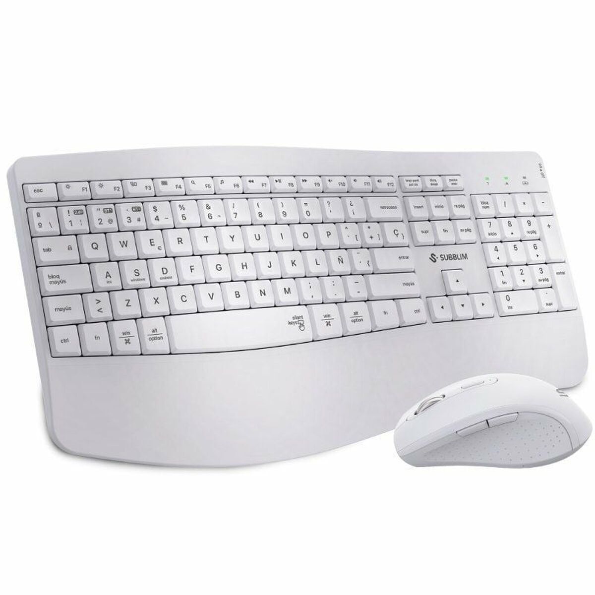 Keyboard and Mouse Subblim SUBKBC-DCOPW1 White Spanish Spanish Qwerty QWERTY Keyboard and Mouse Subblim SUBKBC-DCOPW1 White Spanish Spanish Qwerty QWERTY