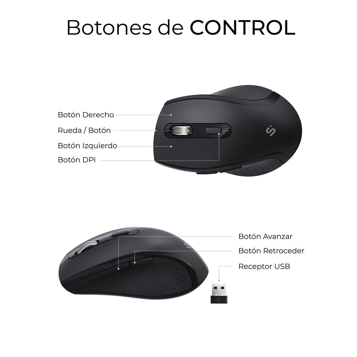 Keyboard and Mouse Subblim SUBKBC-DCOPW2 Black Spanish Spanish Qwerty QWERTY
