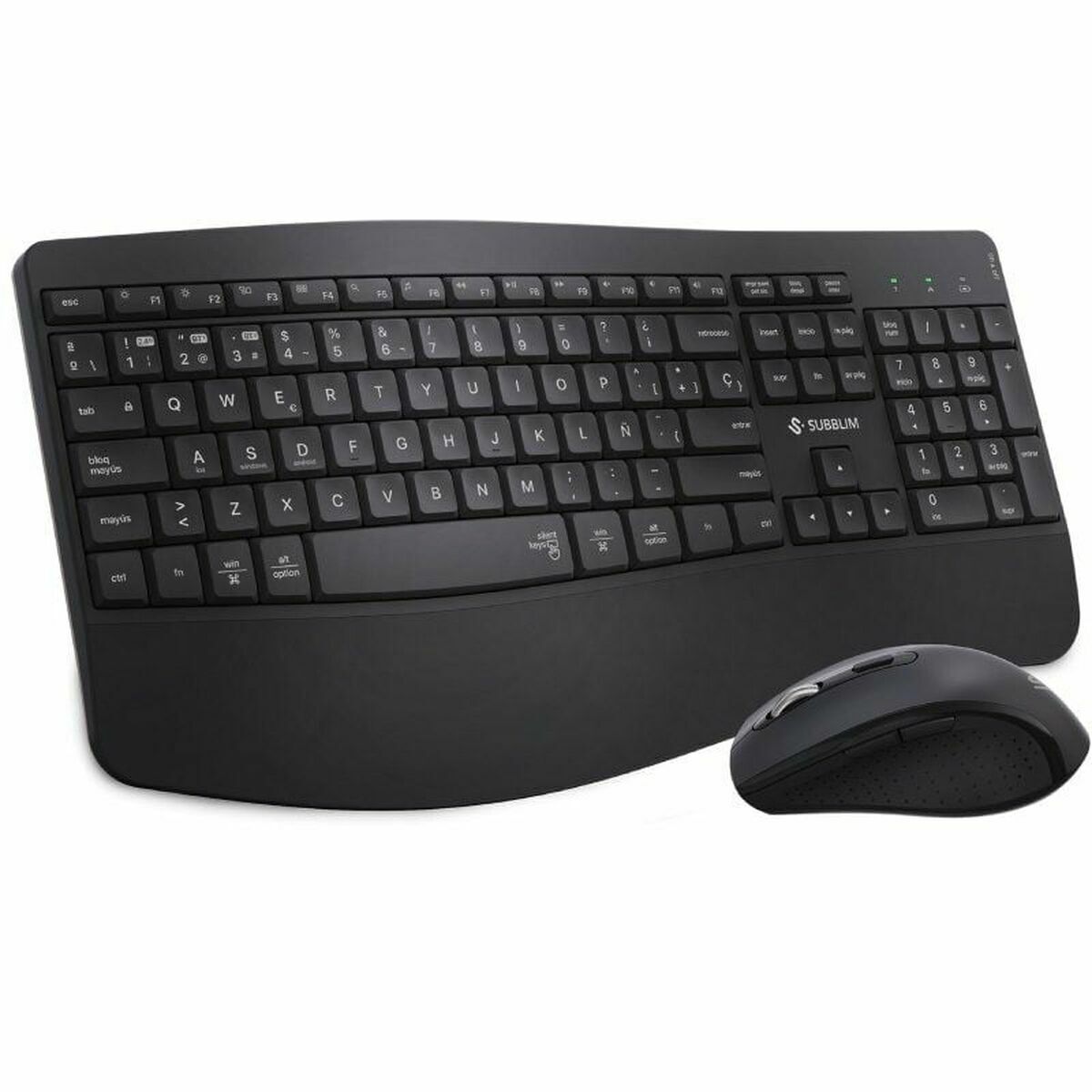 Keyboard and Mouse Subblim SUBKBC-DCOPW2 Black Spanish Spanish Qwerty QWERTY Keyboard and Mouse Subblim SUBKBC-DCOPW2 Black Spanish Spanish Qwerty QWERTY
