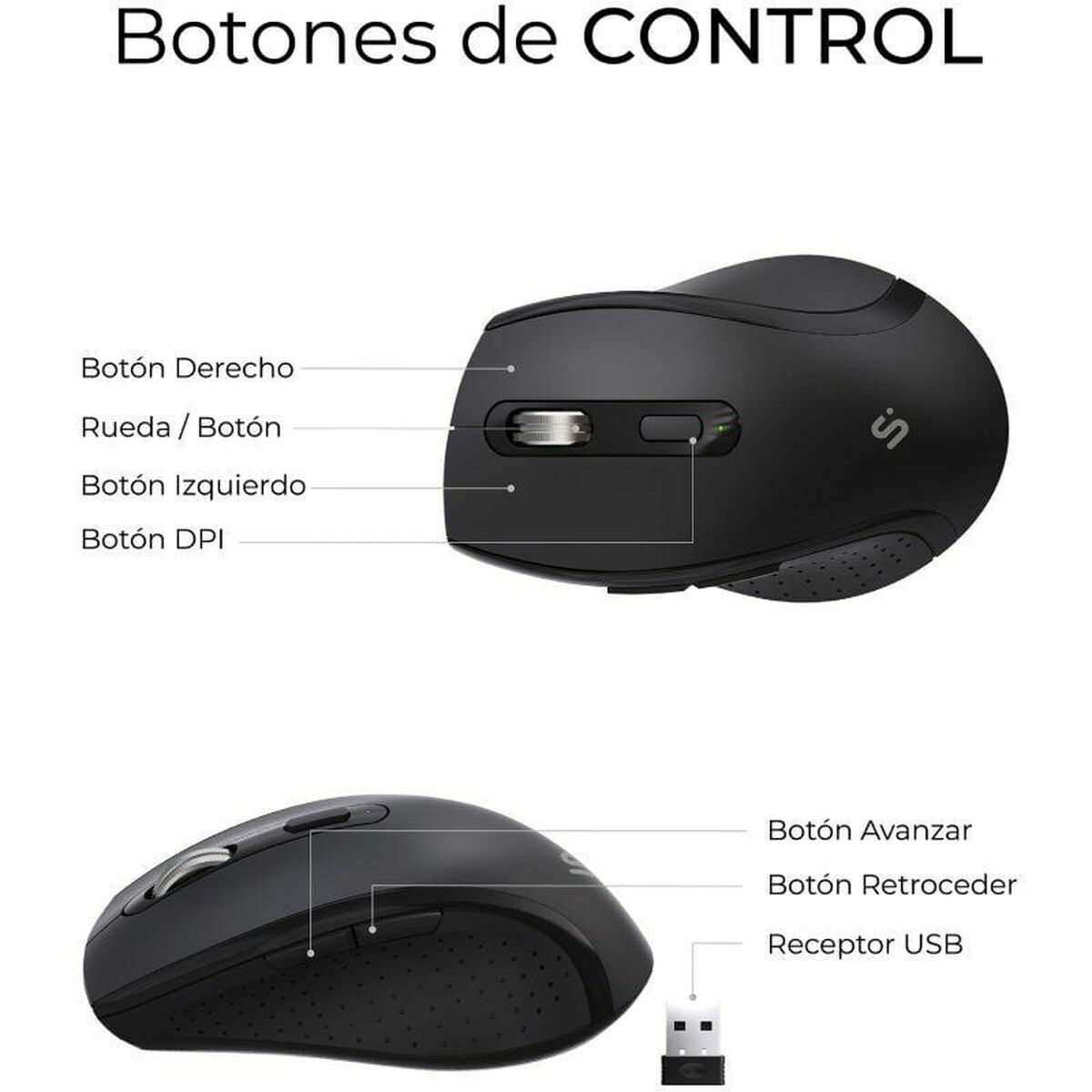 Keyboard and Mouse Subblim SUBKBC-DCOPW2 Black