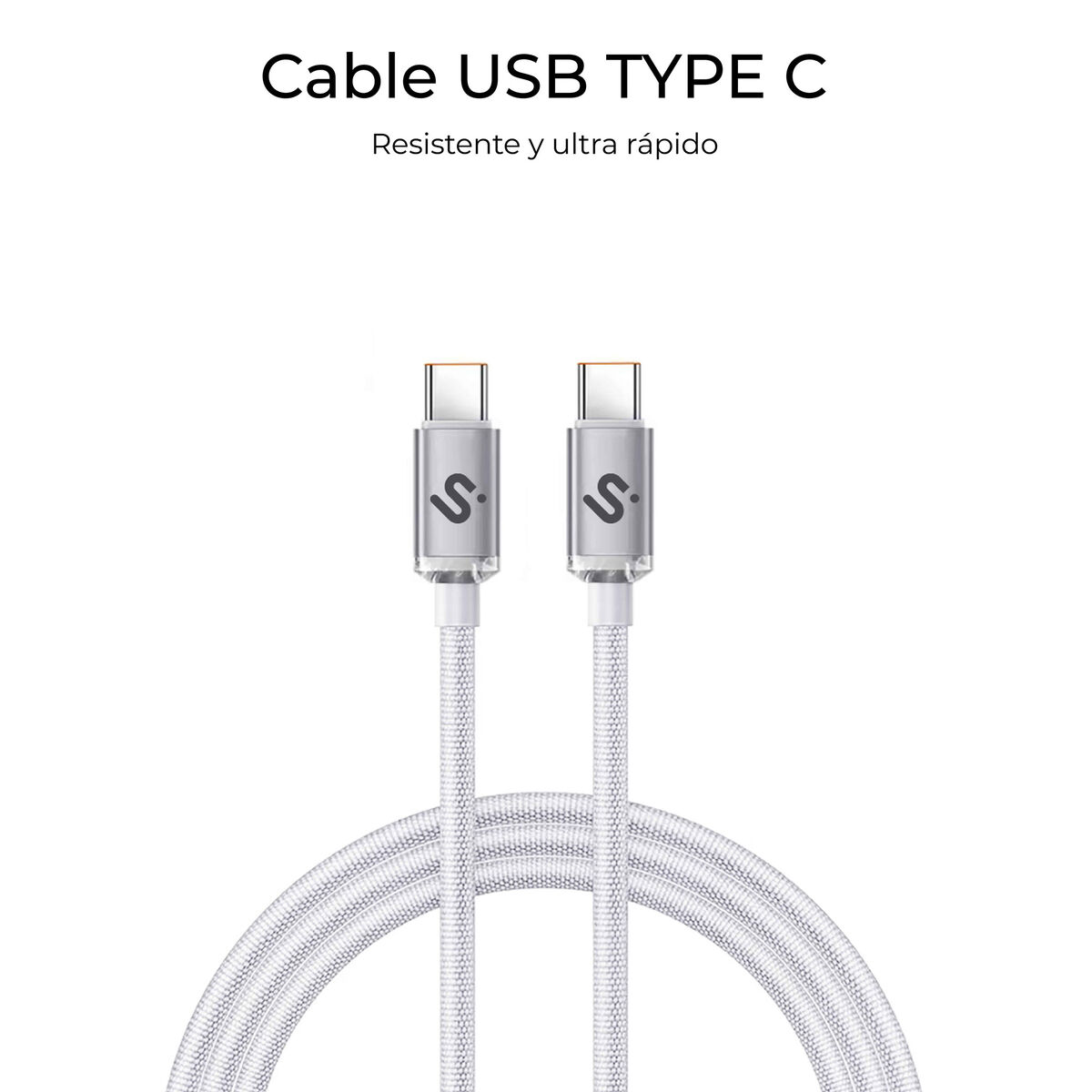 USB-C to USB-C Cable Subblim OPTIMUS White 1 m