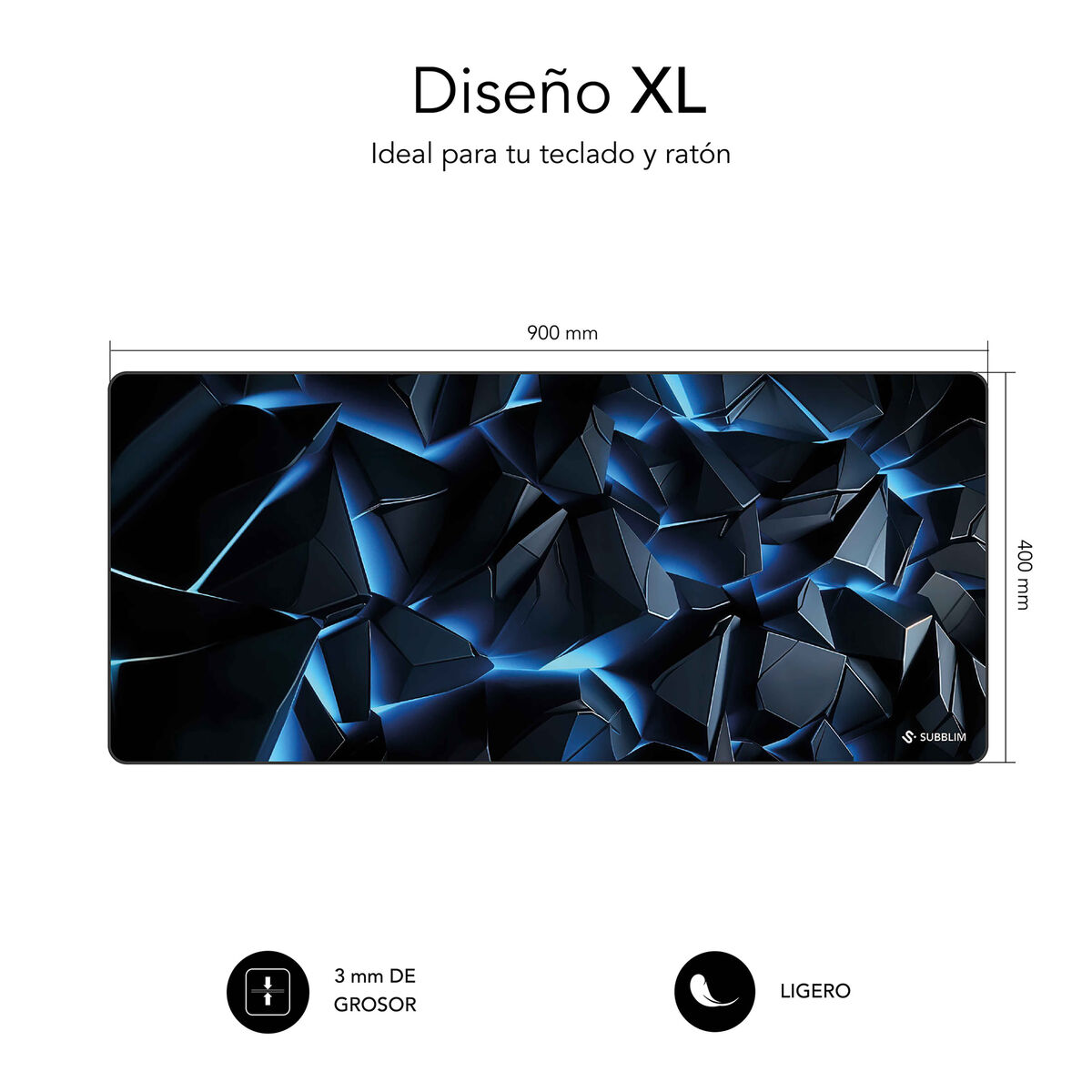 Mouse Mat Subblim SUBMP-01PUW06 Blue Black