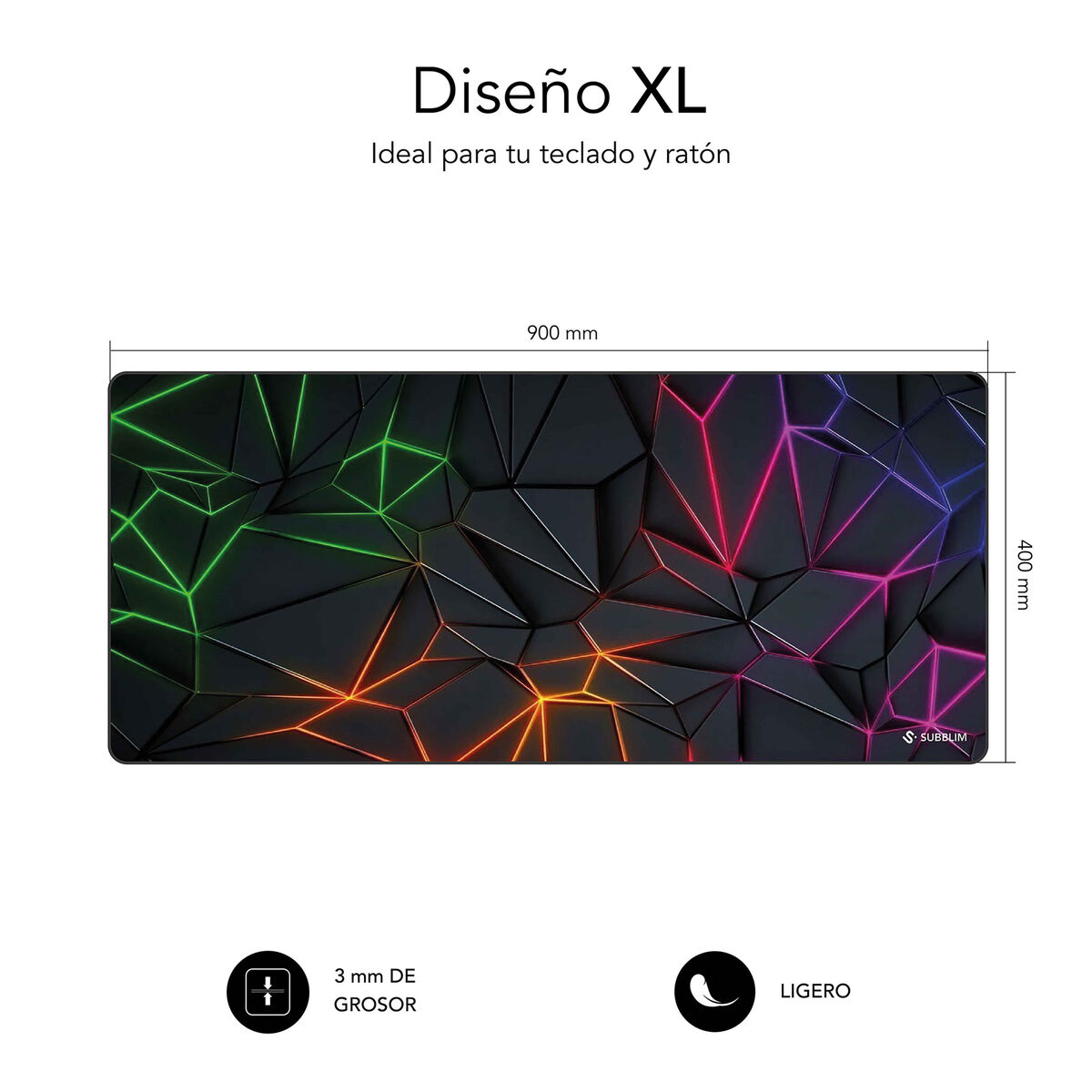 Mouse Mat Subblim Neon Obsidian XL